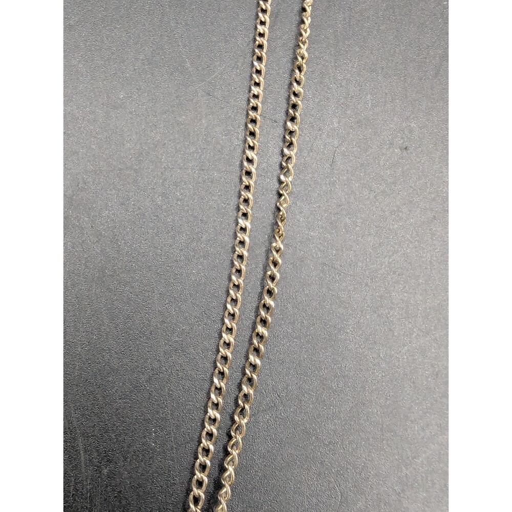 Vintage Art Deco Style 925 Pink Stone Cross Pendant Necklace Red UV Glows - Picture 5 of 12